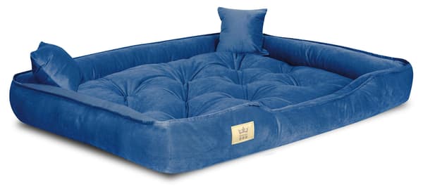 Hundeseng kennel 115x95 cm velour blå