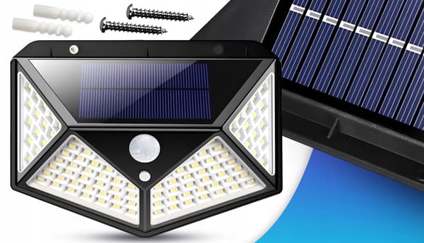 Solcellsdriven trädgårdslampa med skymningssensor, LED-gatubelysning för utomhusbruk