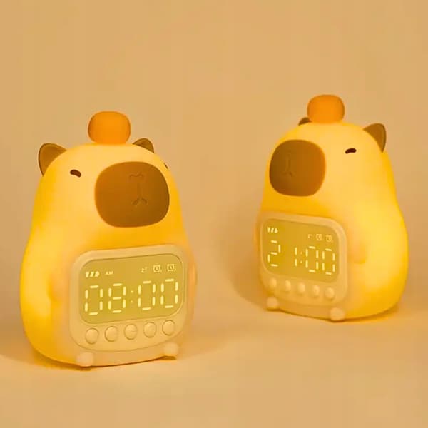 Ur Vækkeur Kapybara Natlampe Bordlampe Timer Lur LED USB