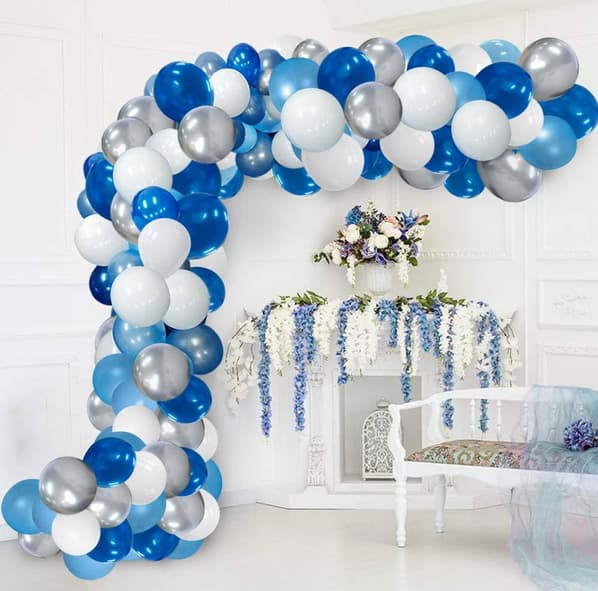 Blå ballongirlande 1 sæt