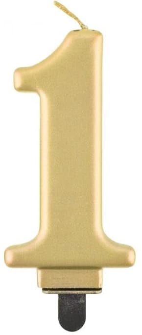 Lys Nummer 1 ONE Metallisk GULD 8cm