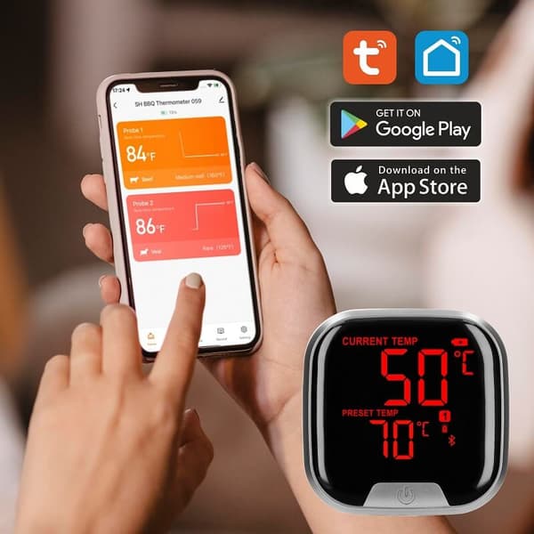 Bluetooth køkkentermometer, 2 sonder