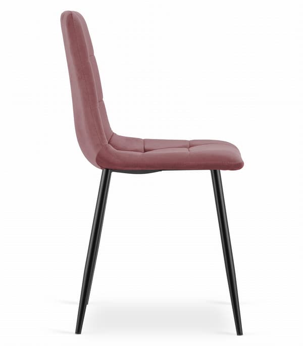 KARA stol - pink velour / sorte ben x 2