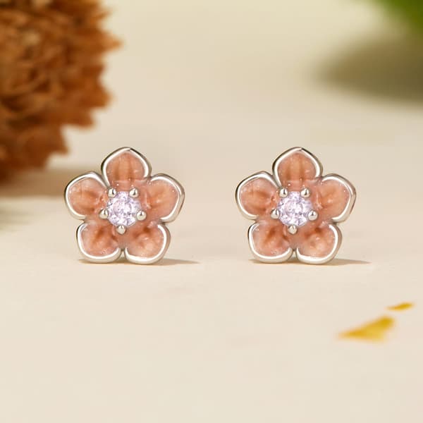 Örhängen med körsbärsblommor, 925 silver