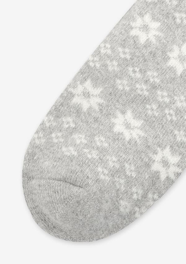 Herrestrømper med angora i vintermønster lys grå D29 Marilyn One Size