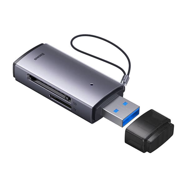 Baseus Lite-serien SD/TF-minneskortläsare, USB (grå)