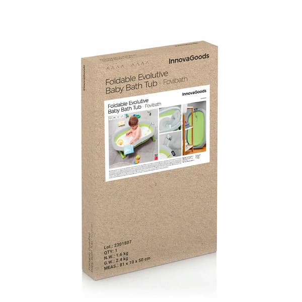 InnovaGoods Fovibath Evolutionært Foldbart Babybadekar + Termometer