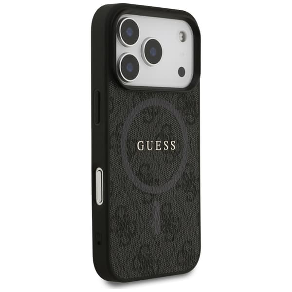 Guess 4G Ring Classic Logo MagSafe - iPhone 17 Pro -kotelo (musta)
