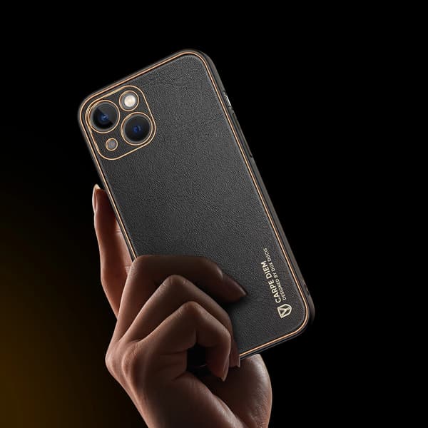 Dux Ducis Yolo iPhone 14 Plus cover elegant kunstlædercover sort