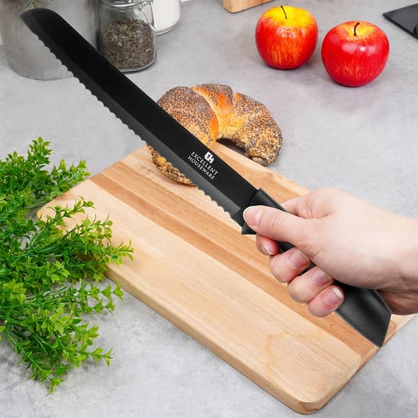 Brödkniv stål svart 32 cm