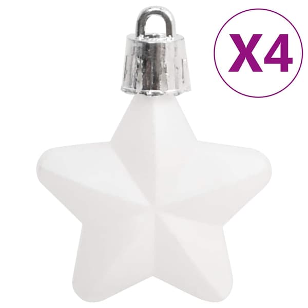 vidaXL 111-delars julgranskulor, vit och grå, polystyren