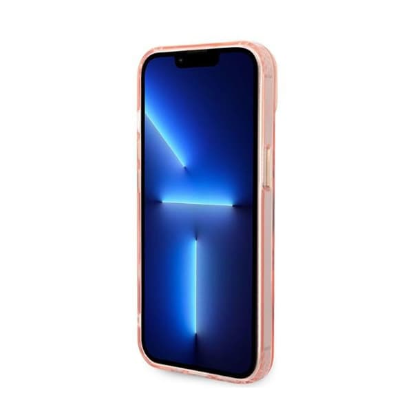 Guess Gold Outline Translucent MagSafe - iPhone 14 Plus cover (lyserød)
