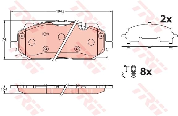 FRAMBROMSBELÄGG GDB2190 TRW