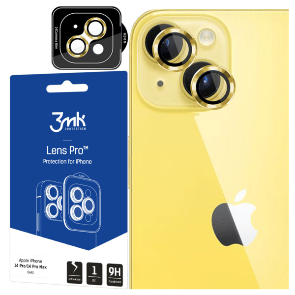 Apple iPhone 14 Plus - 3mk Linssinsuoja Pro Keltainen