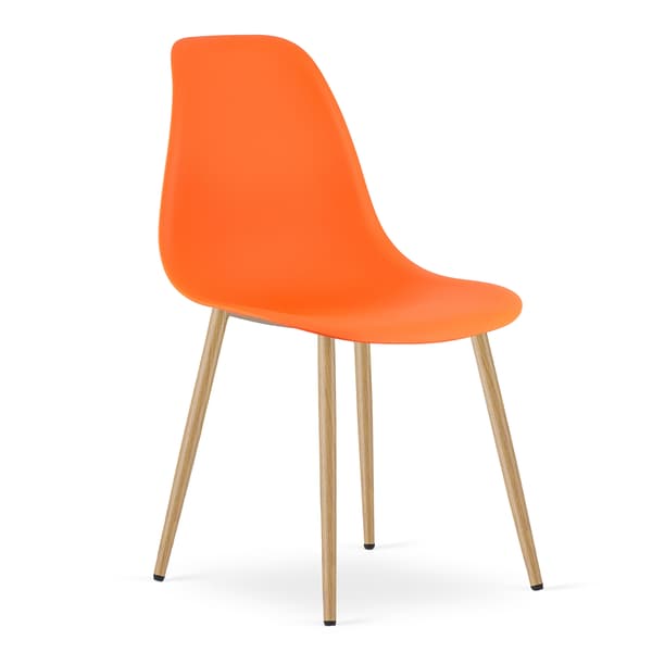 WAT stol orange / naturlige ben x 2