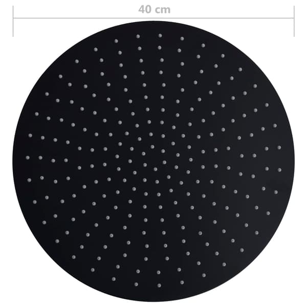 vidaXL Teräksinen suihkupää 40 cm pyöreä musta