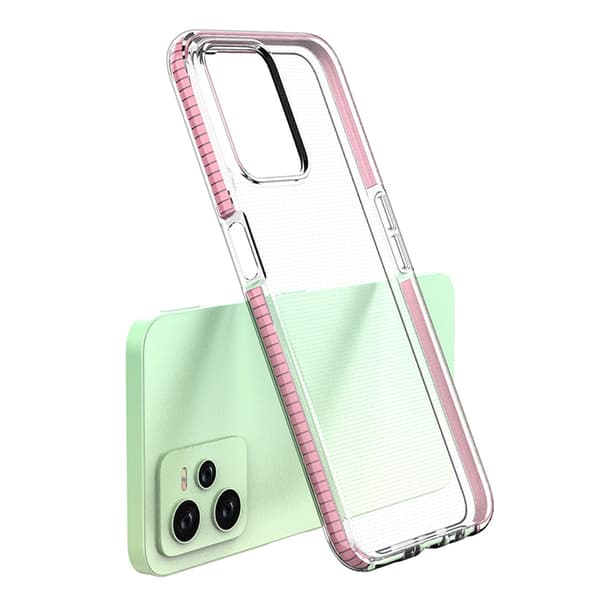 Spring Cover til Realme C35 med silikone og ramme, sort