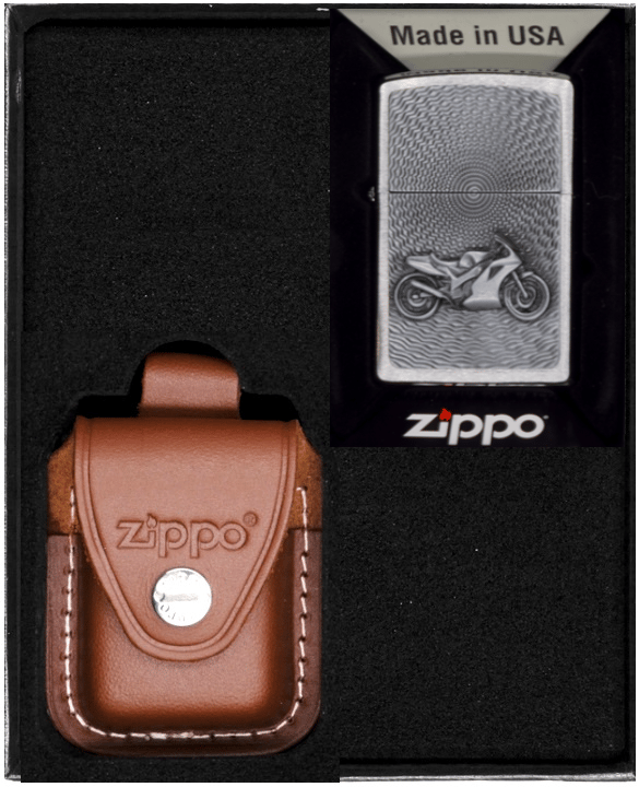 Zippo Lighter Sæt Motorcykel Emblem Gave Nr. 2