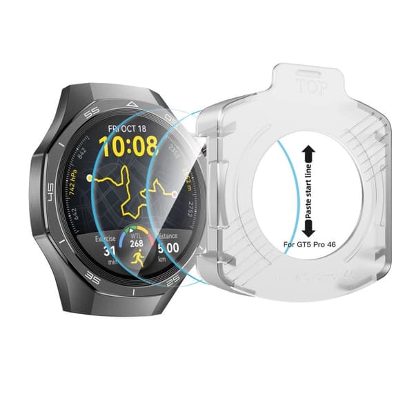 Tech-Protect Easy Set+ 2-pack härdat glas för Huawei Watch GT 5 Pro 46 mm - transparent
