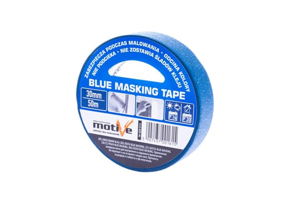 BLÅ MASKERTEJP 30MM/50M MOTIV