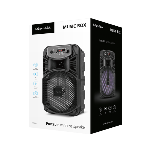 Kruger og Matz Bluetooth LED USB AUX højtaler 10W