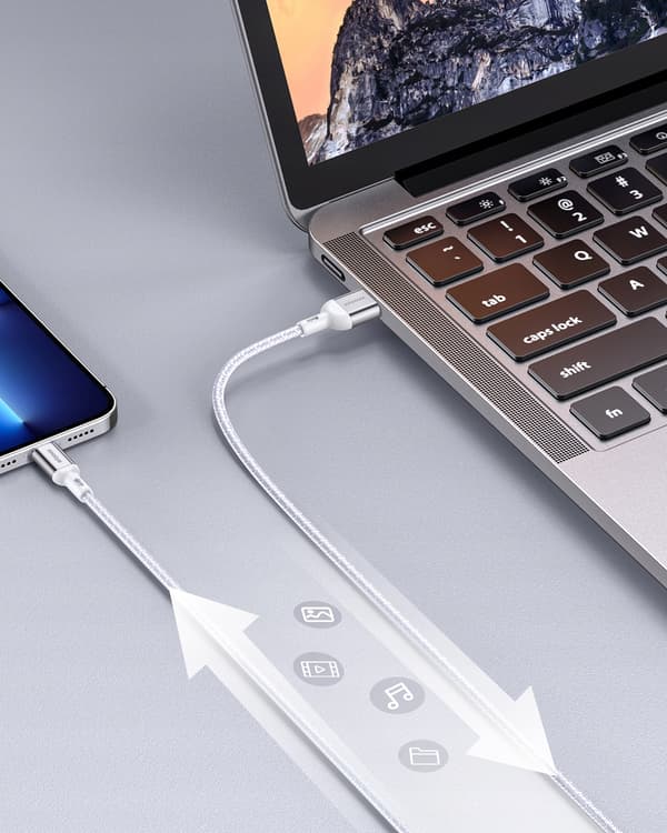 INNOSTYLE POWERFLEX USB LIGHTNING MFI SNABBLADDNINGSKABEL FÖR IPHONE KEVLAR 2M SILVER