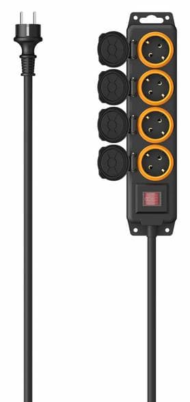 HAMA 223064 Strømskinne til udendørs brug IP44 4m Sort