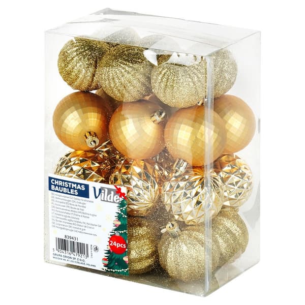 Obrytbara julgransbombor guld 5 cm 24 st