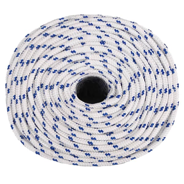 vidaXL Segelrep, Vit, 6 mm, 50 m, Polypropylen