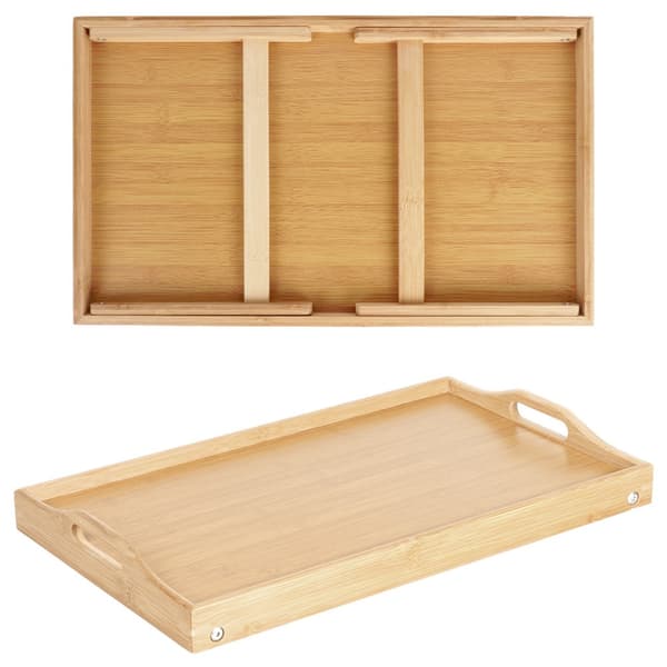 Foldbart bambus morgenbord 2 i 1 50x30x24,5 cm