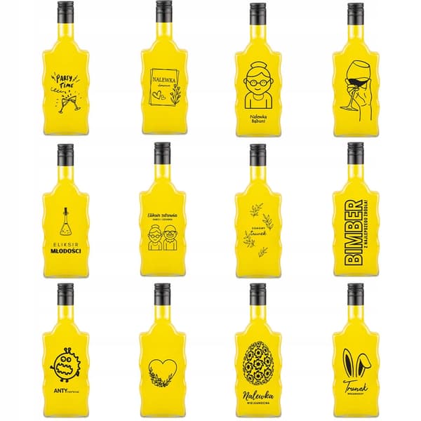 10x FALA glasflaskor 500ml med tryck för likörer, tillfällen, present