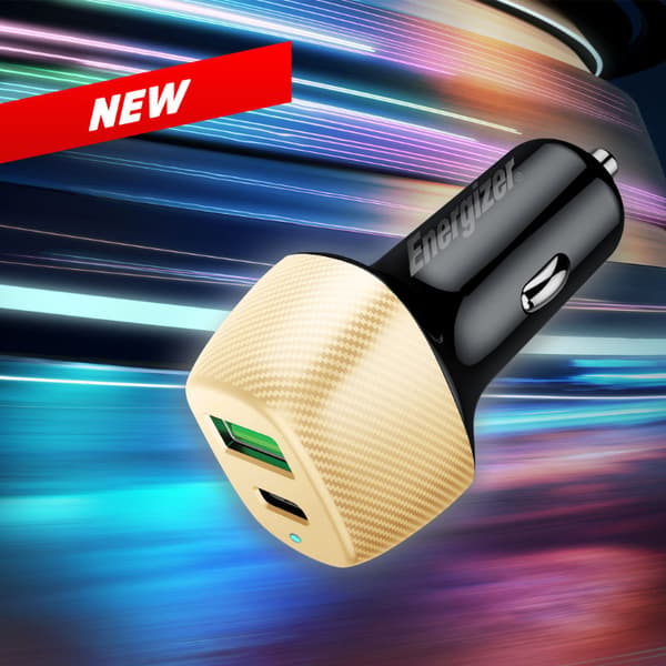 Energizer Ultimate - USB-C & USB-A Biloplader 38W PD + QC3.0 (Guld / Sort)