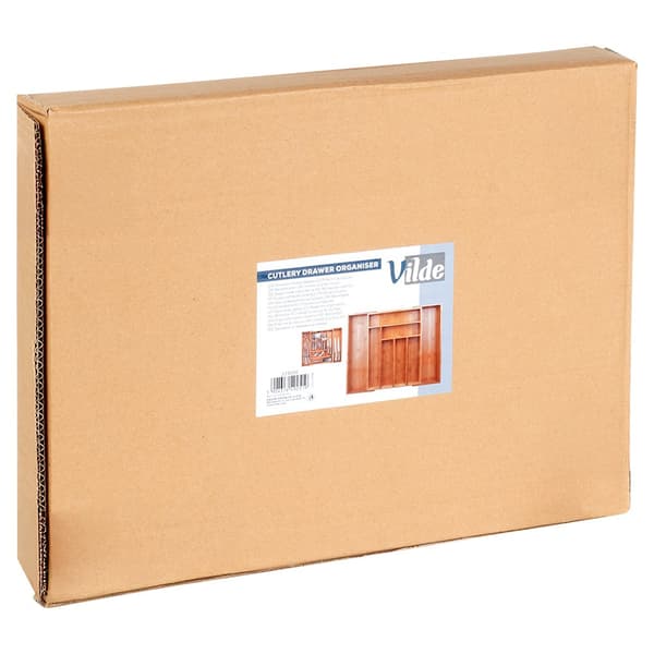 Bambu besticksinsats för utdragbar låda 35,5-54,5 x 45,5 cm