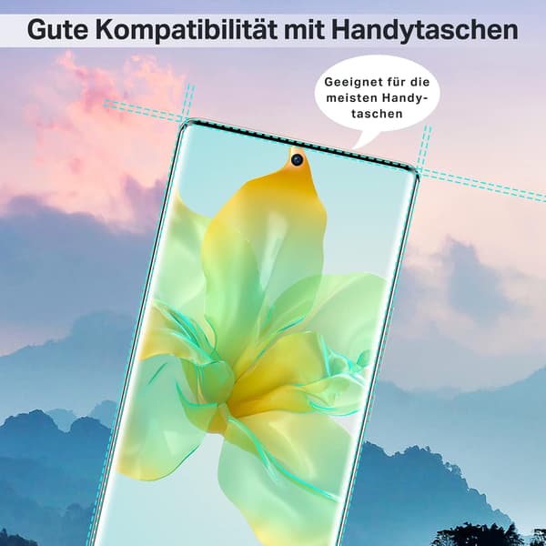 2x 9H Hærdet glas til Honor 80 med sorte buede strimler, holdbare