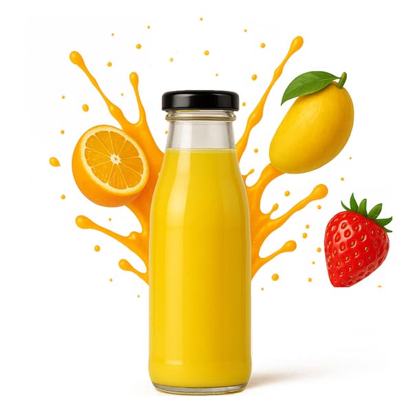 5x Kubuś 500ml glasflaskor för juice, juice, vatten, glasflaska 0,5l