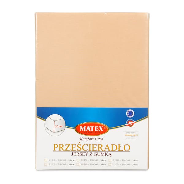 Jersey-stræklagen 110/120x190/200x30 beige