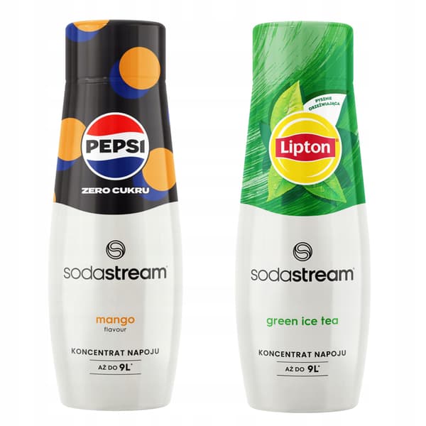 Set med 2 koncentrat. Sodastream Pepsi MAX Mango + Lipton Iste Grönt