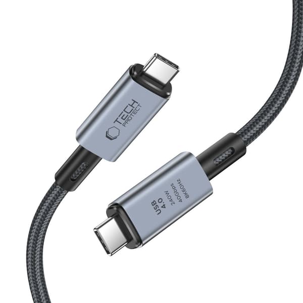 TECH-PROTECT ULTRABOOST MAX USB 4.0 8K 40GBPS TYP-C-KABEL PD240W 100CM GRÅ