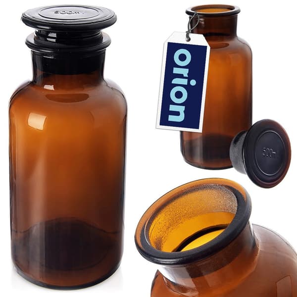 Glaskruka brun med kork bred hals 500 ml