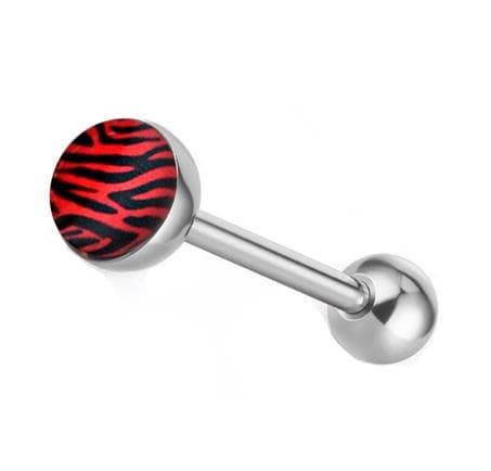 Zebra tungpiercing röd - KJ-065 1.6/16/5
