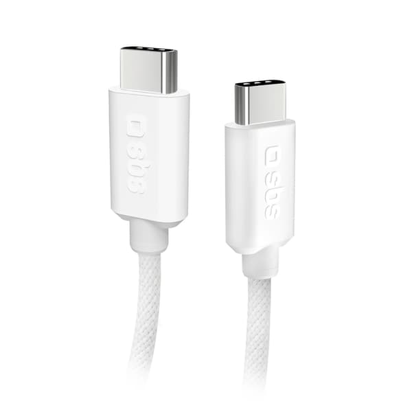 SBS TECABLETISSUETCCG USB-C - USB-C 1,5m 60W flettet kabel - grå