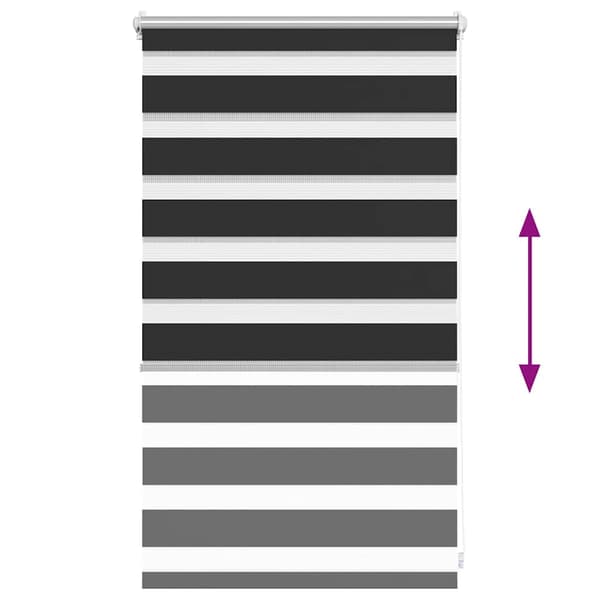 Zebra rullegardin (50 x 100 cm) sort