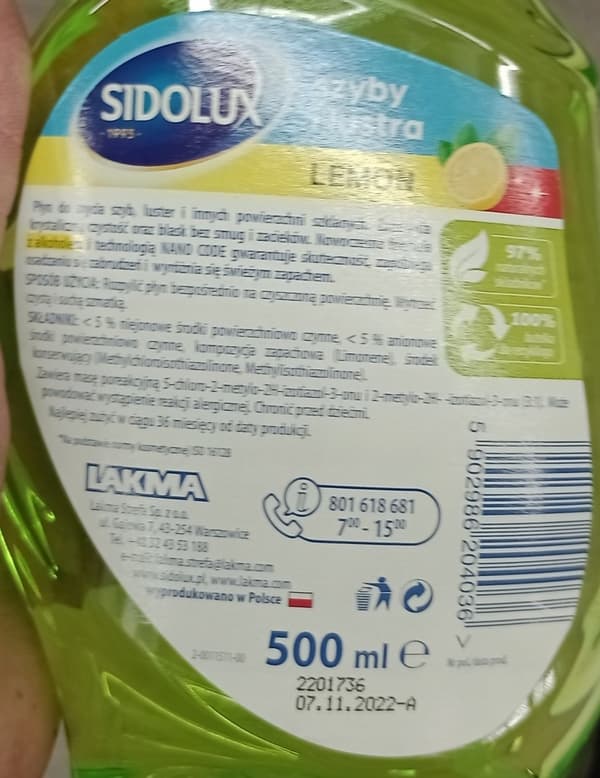 Sidolux Citron 500 ml vindues- og spejlrens