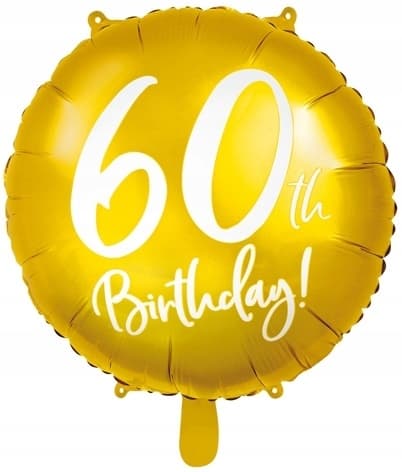 60-årsdagsfolieballon, guld, 45 cm, 1 stk.