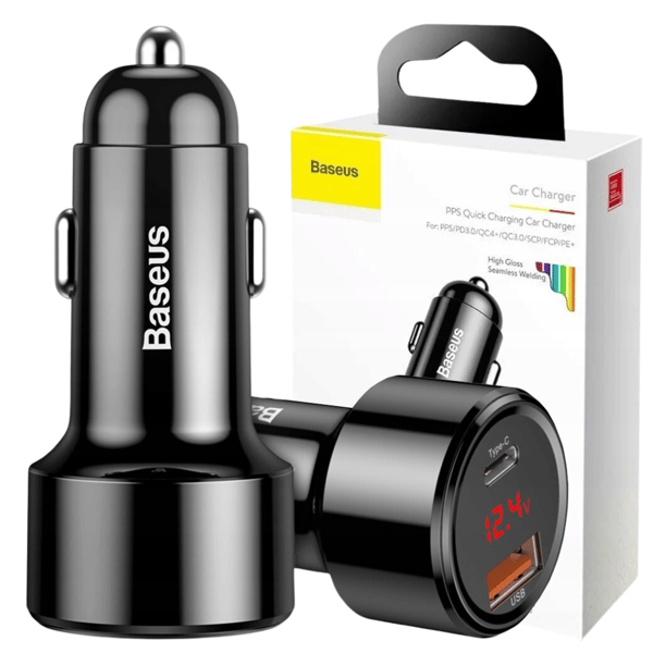 Baseus Magic USB + USB-C QC 4.0 PD 45W Biloplader (Sort)