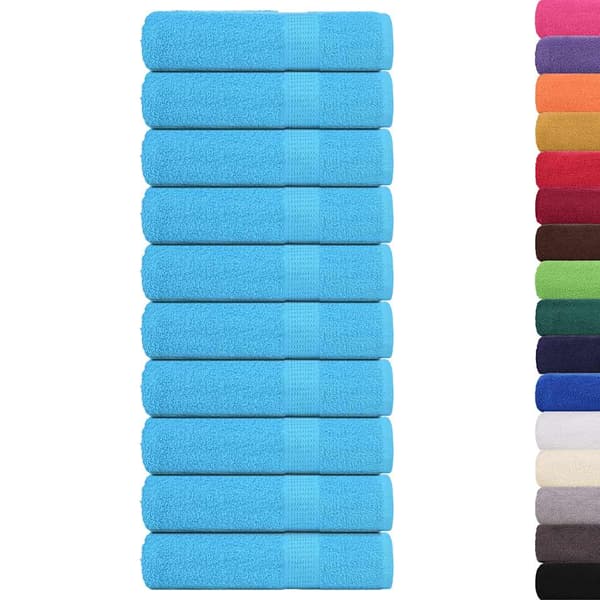 vidaXL Handdukar, 10 st, Turkos, 50x100 cm, 100% bomull
