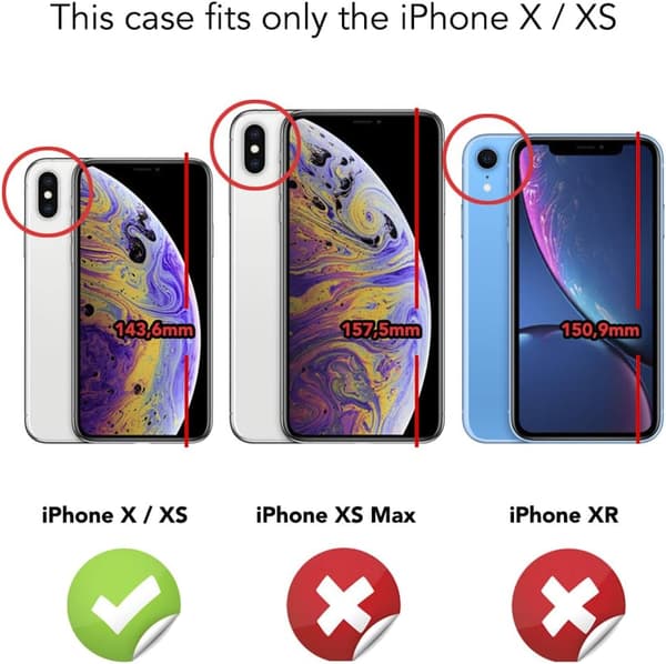 FODRAL TILL APPLE IPHONE X/XS SVART MED SOLID, HÅLLBAR BAKSIDA + RING