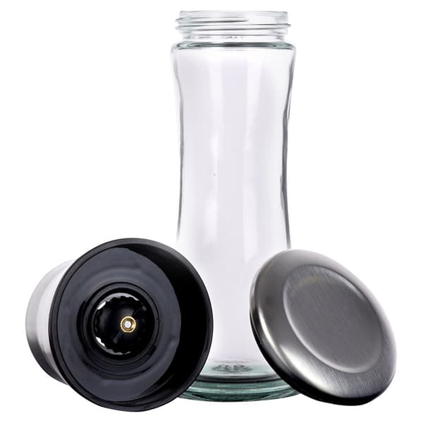Peppar- och saltkvarn i glas 19 cm