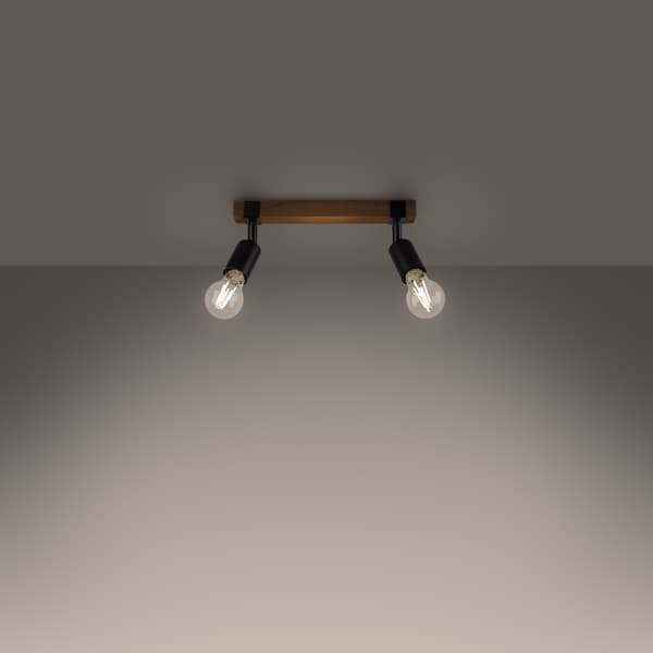 HORIZON 2 E27 SPOTLAMPE SORT TRÆ LUMILO 12.519.96