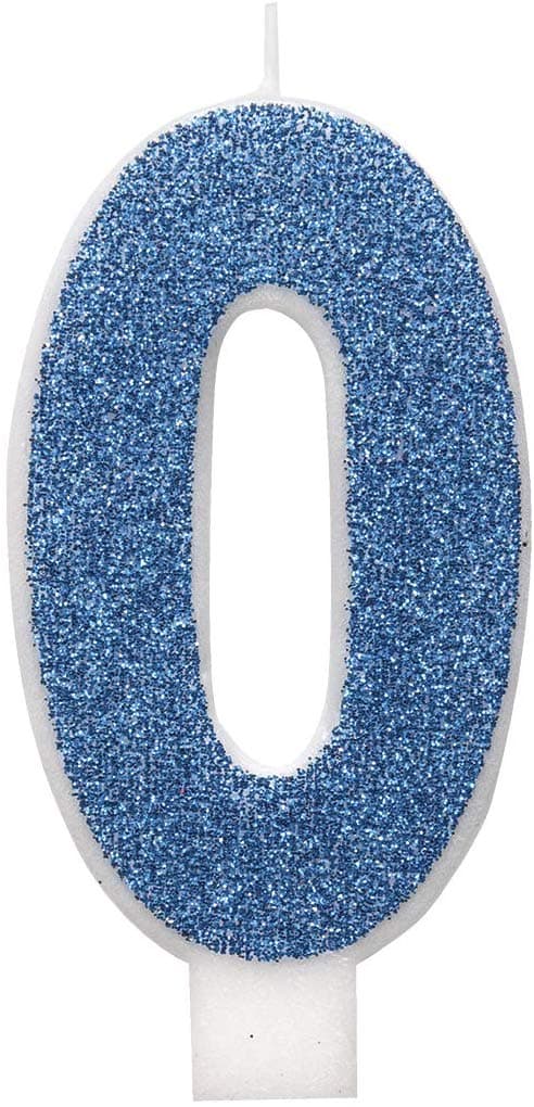 Blått nummer 0 födelsedalljus